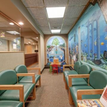The Waiting area of Mid-island Dental Associates.