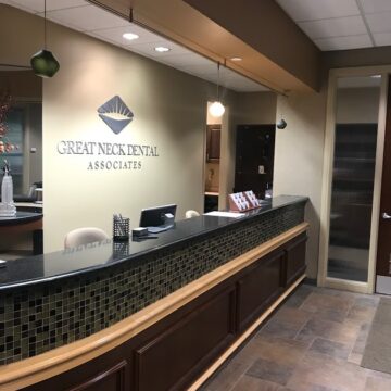 Reception desk of Great Neck Dental Associates