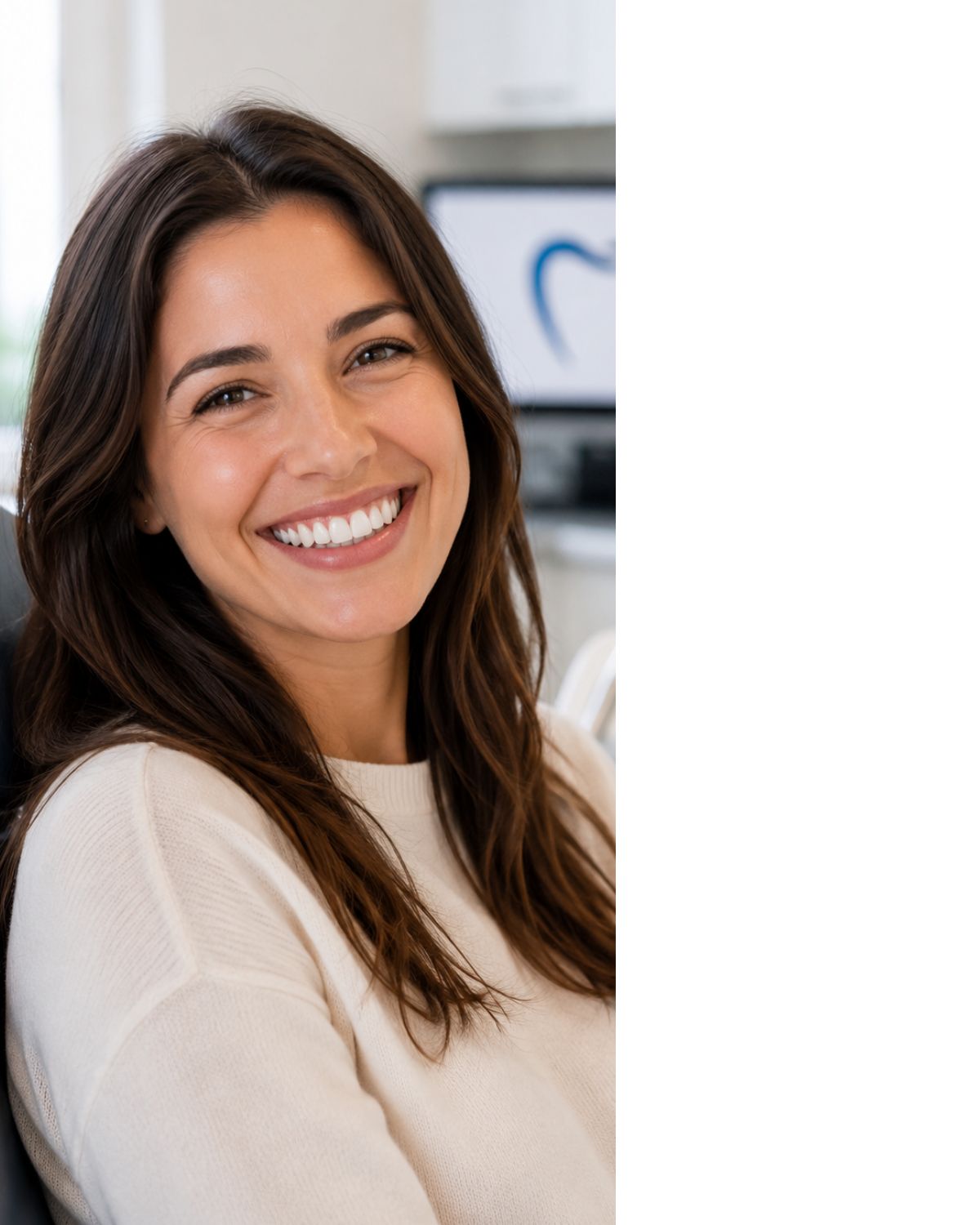 Smiling new patient at Great Neck Dental Associates